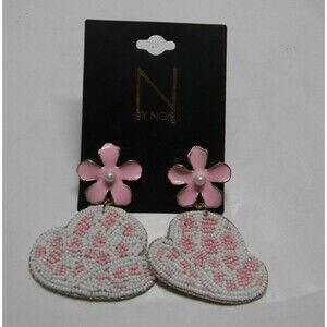 By Noir Earrings Pink Derby Hat Beaded Kentucky Derby Floral Statement NEW